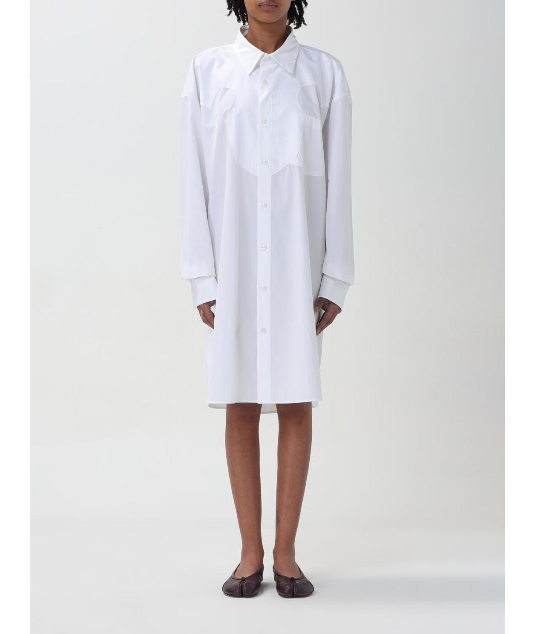MAISON MARGIELA Белое хлопковое повседневное платье, фото 2