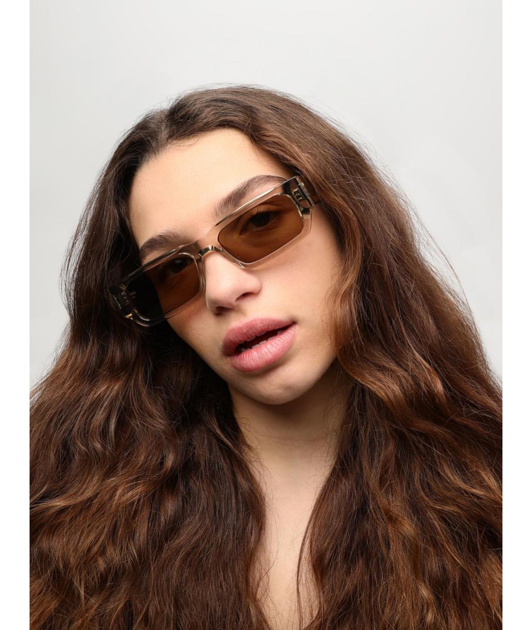 SAINT LAURENT Бежевые солнцезащитные очки, фото 3