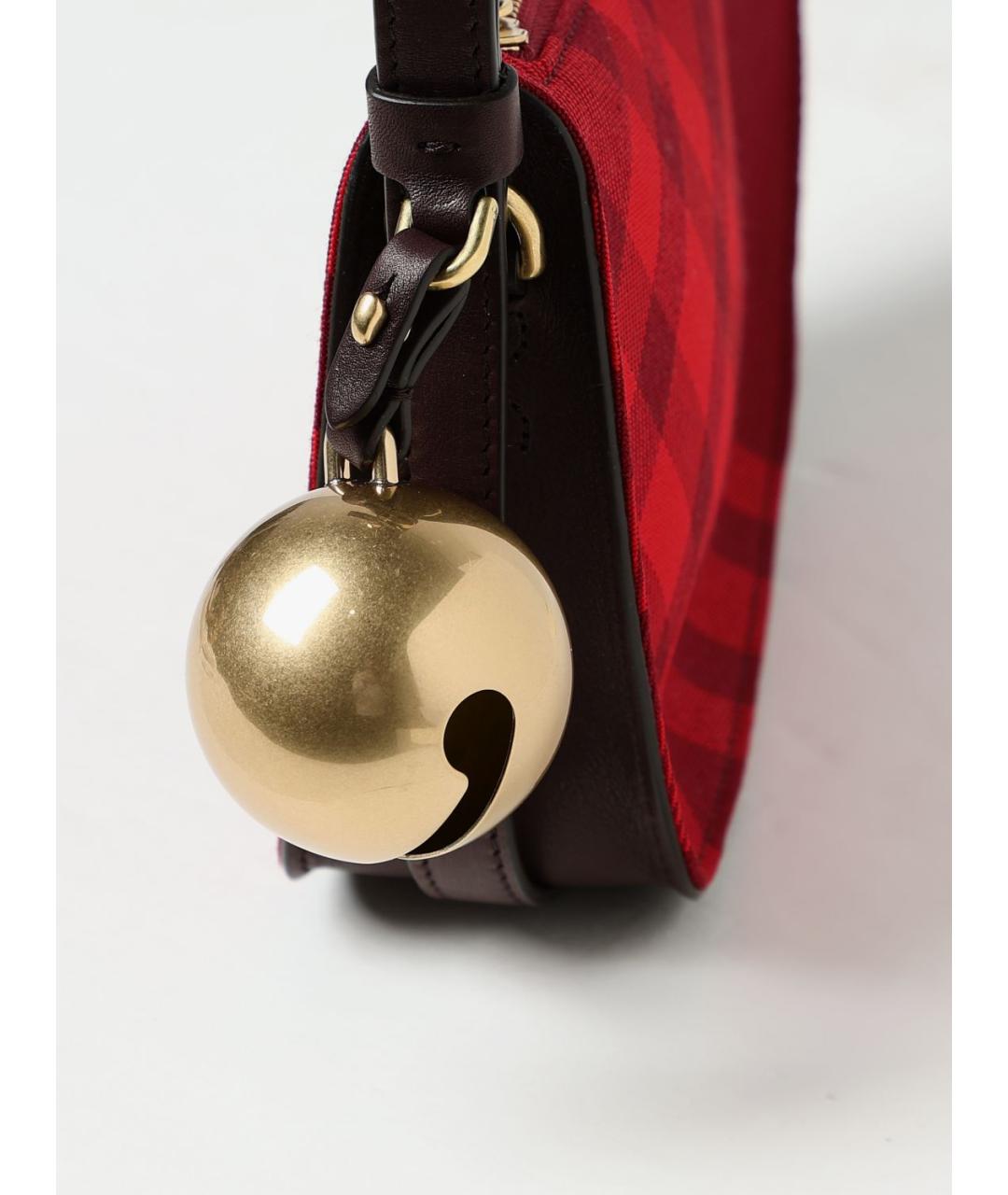 BURBERRY Красная деним сумка через плечо, фото 4