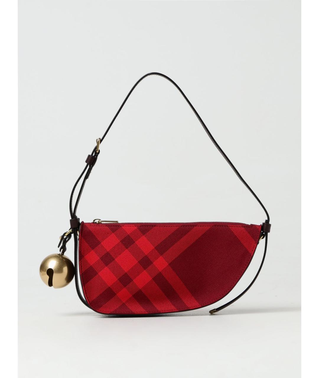 BURBERRY Красная деним сумка через плечо, фото 6