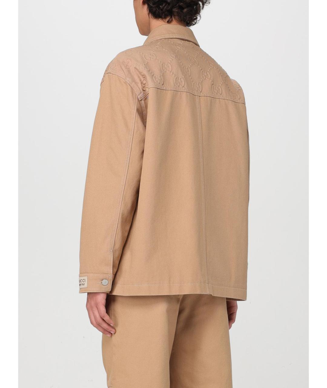 GUCCI Бежевая хлопковая куртка, фото 4