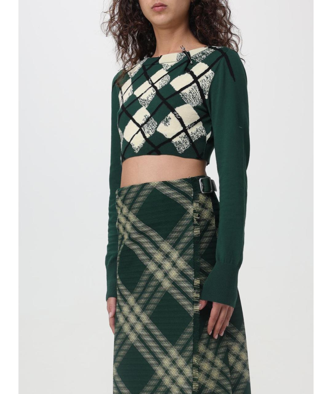 BURBERRY Зеленый джемпер / свитер, фото 4