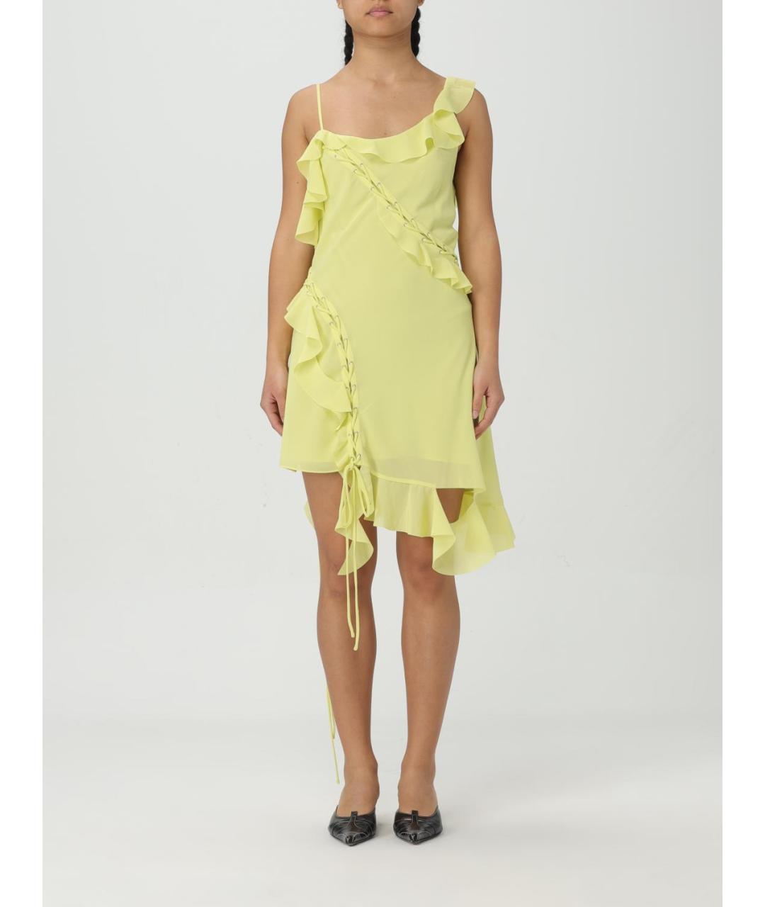 ACNE STUDIOS Желтое синтетическое платье, фото 2