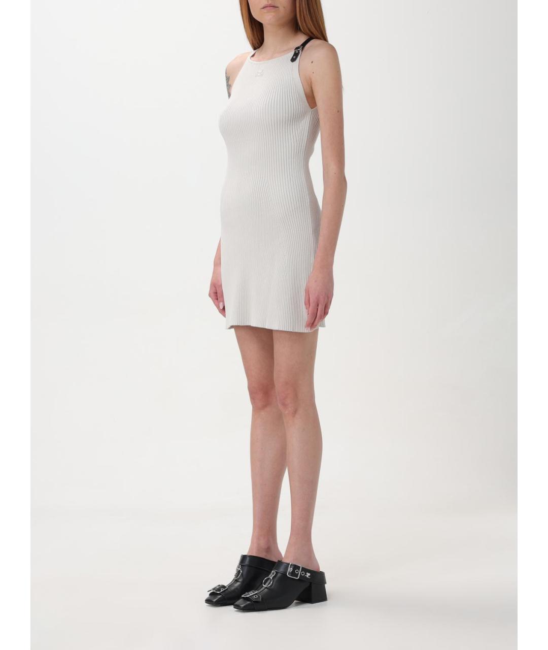 COURREGES Белое вискозное повседневное платье, фото 4
