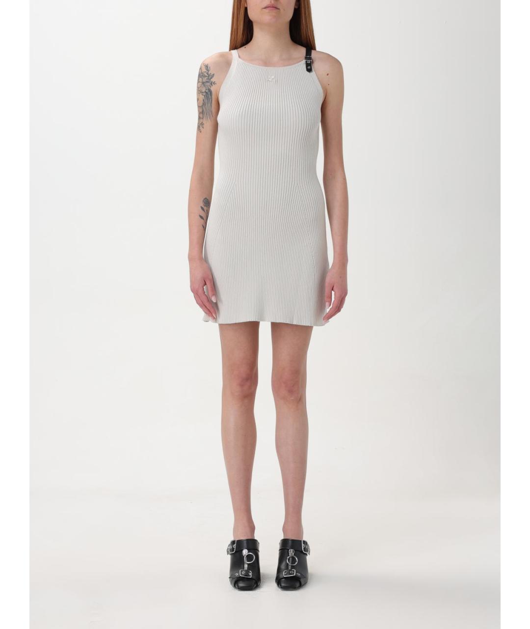 COURREGES Белое вискозное повседневное платье, фото 2