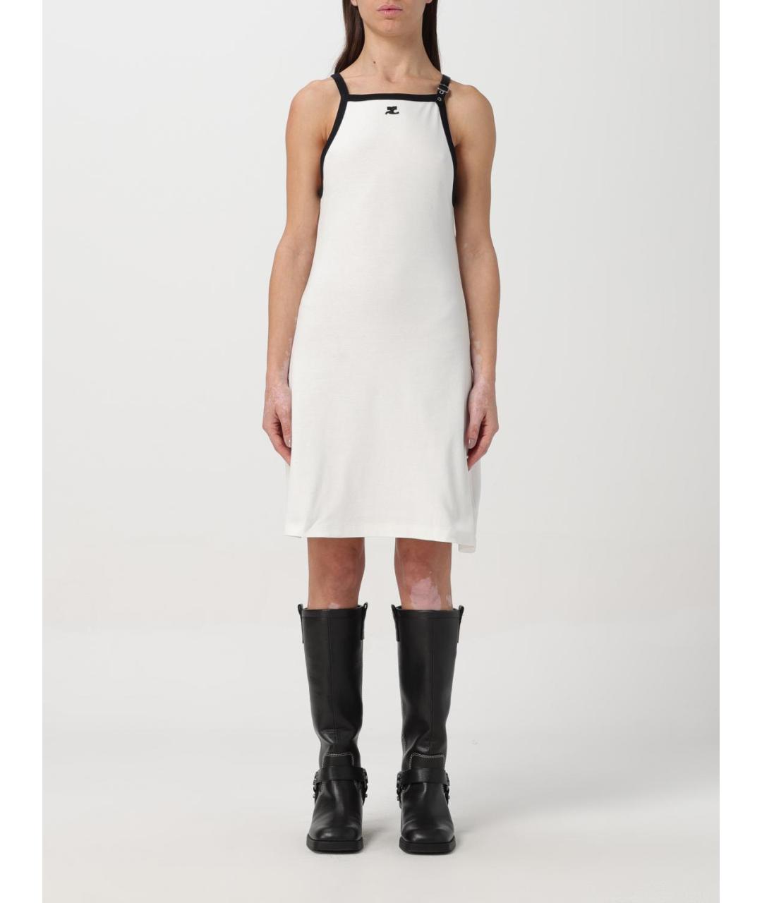 COURREGES Белое хлопковое повседневное платье, фото 2