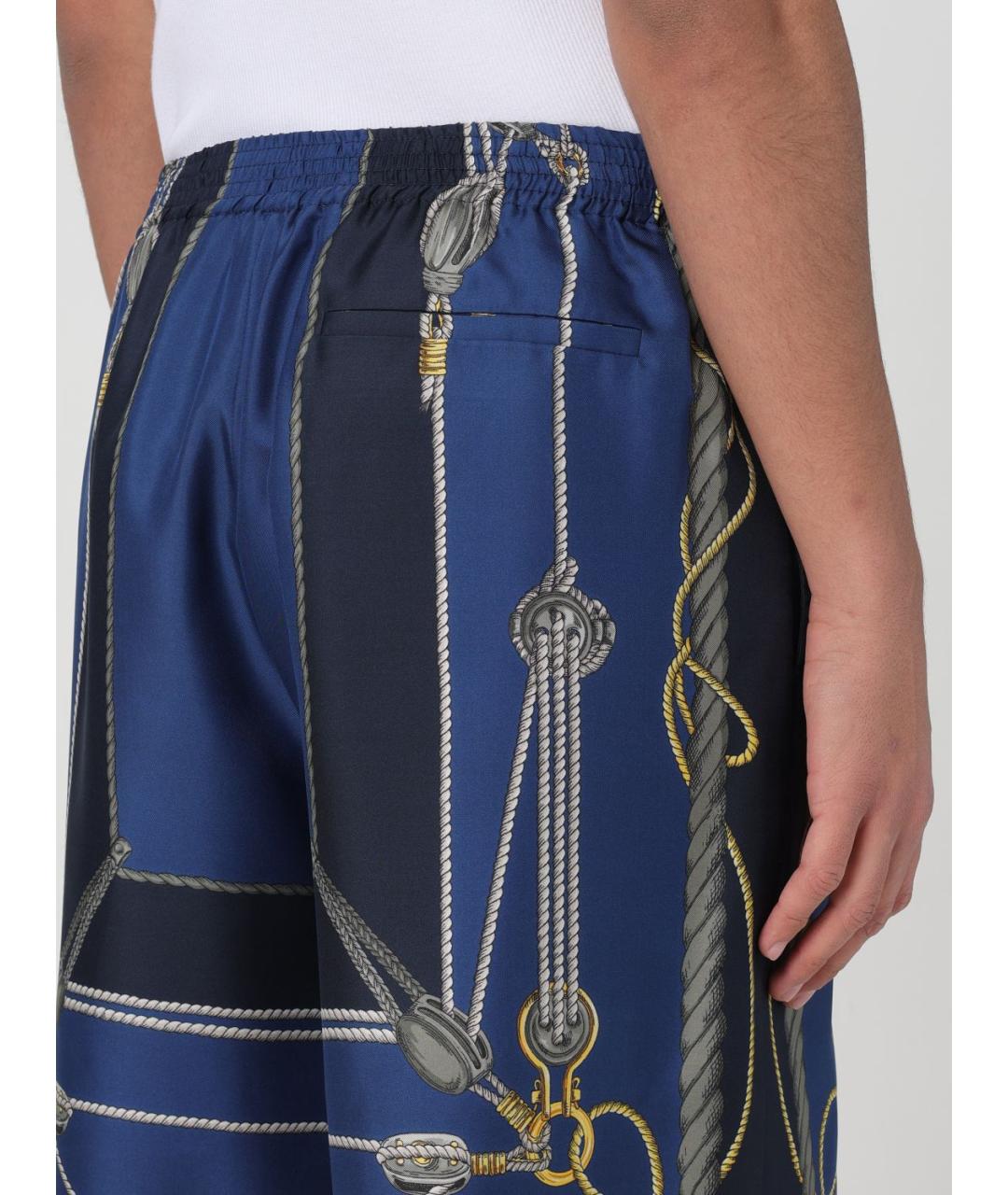 VERSACE Синие шелковые шорты, фото 5