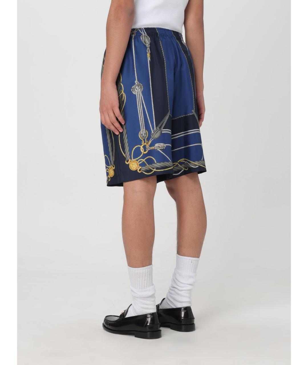 VERSACE Синие шелковые шорты, фото 3