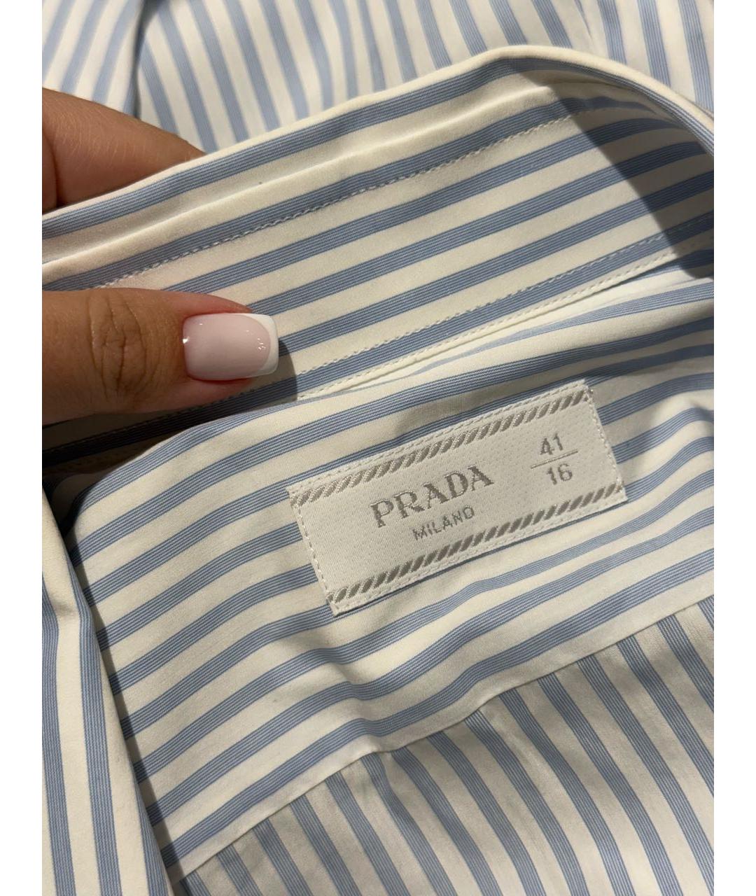 PRADA Голубая хлопковая рубашка, фото 3