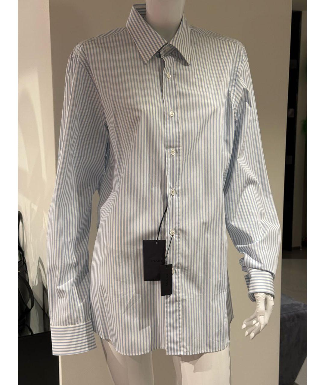 PRADA Голубая хлопковая рубашка, фото 4