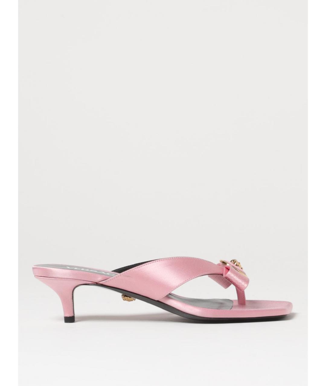 VERSACE Розовые текстильные мюли, фото 5