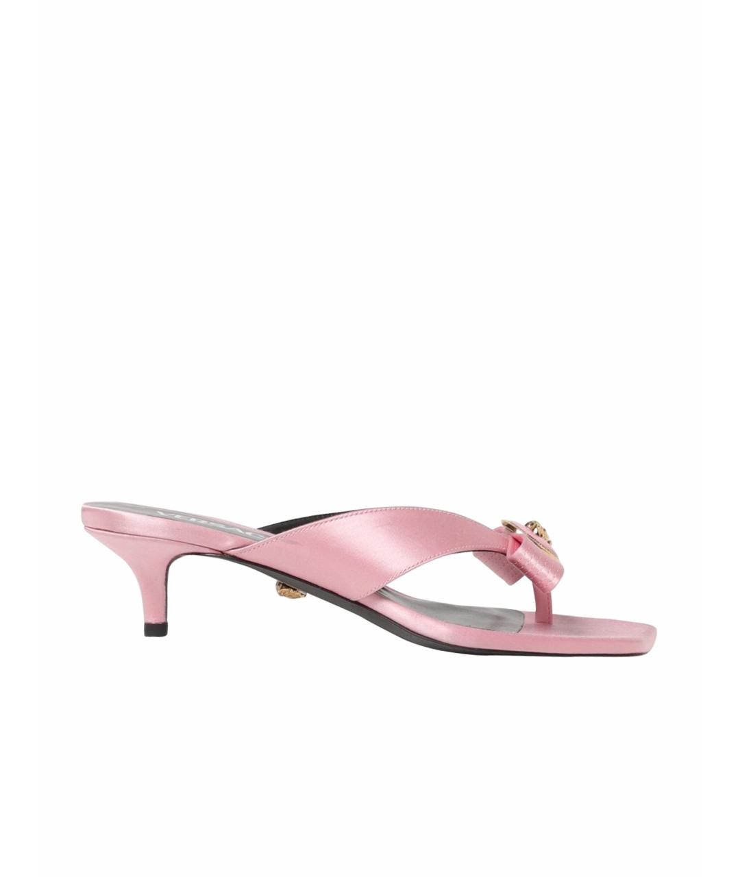 VERSACE Розовые текстильные мюли, фото 1
