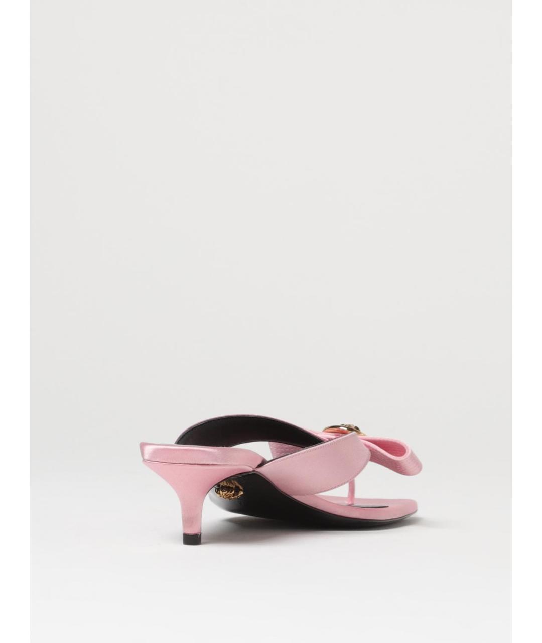 VERSACE Розовые текстильные мюли, фото 3
