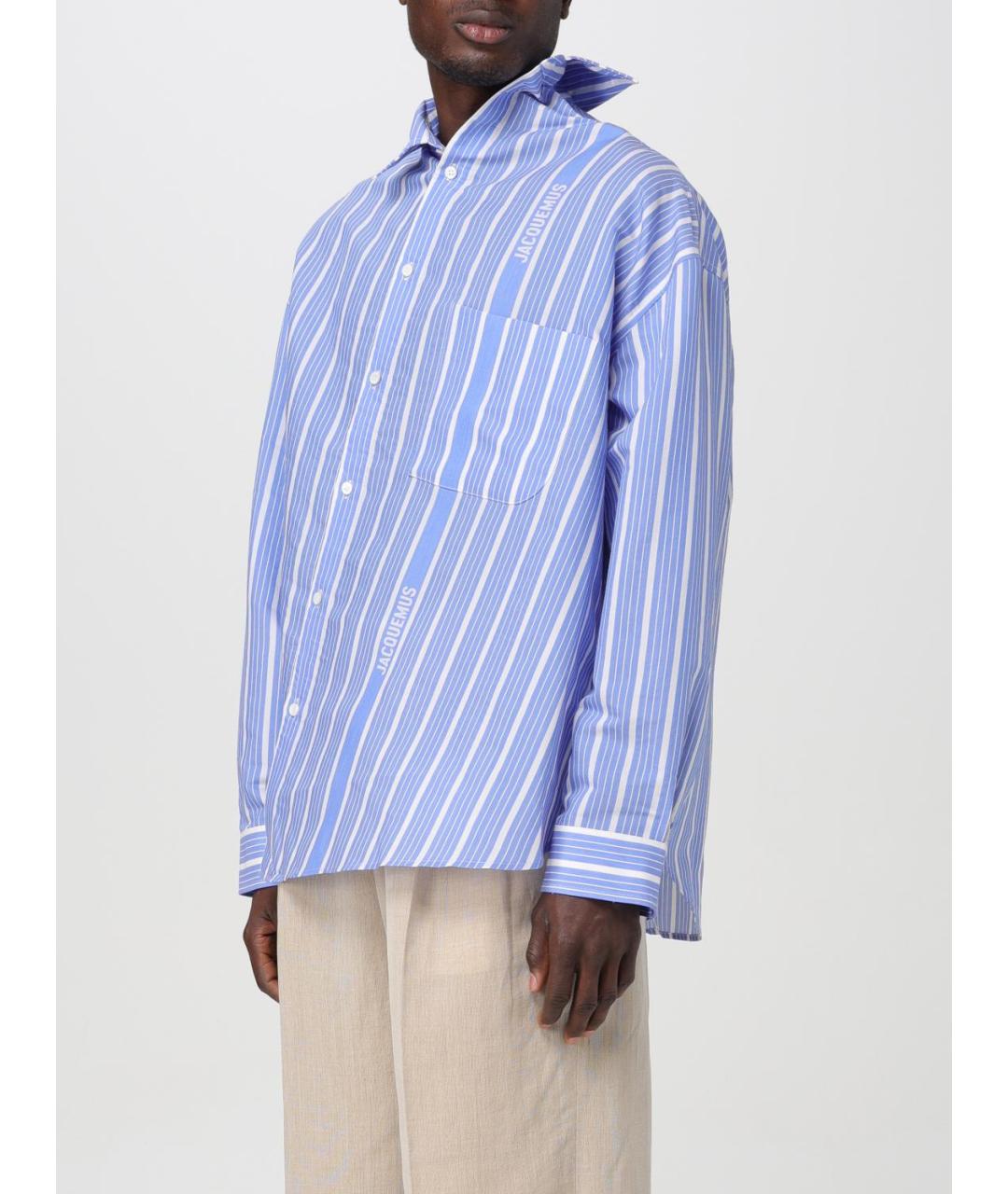 JACQUEMUS Синяя кэжуал рубашка, фото 5