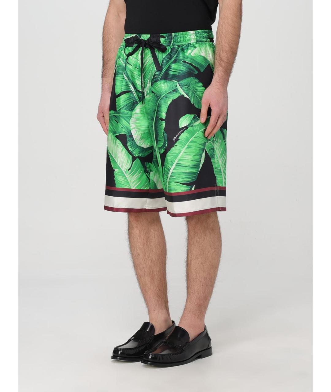 DOLCE&GABBANA Зеленые шелковые шорты, фото 5