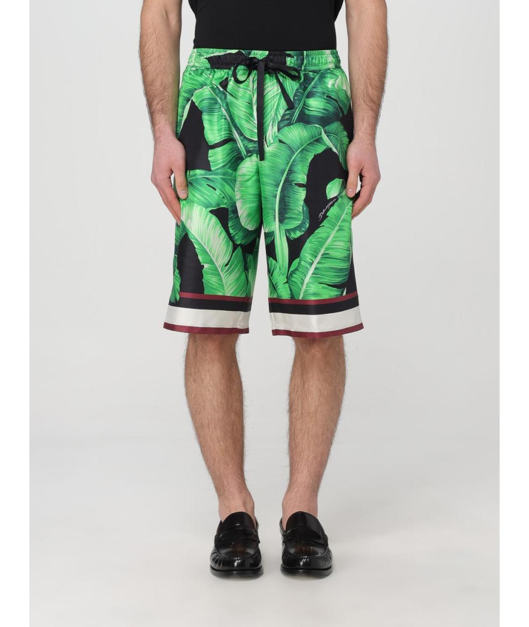 DOLCE&GABBANA Зеленые шелковые шорты, фото 2