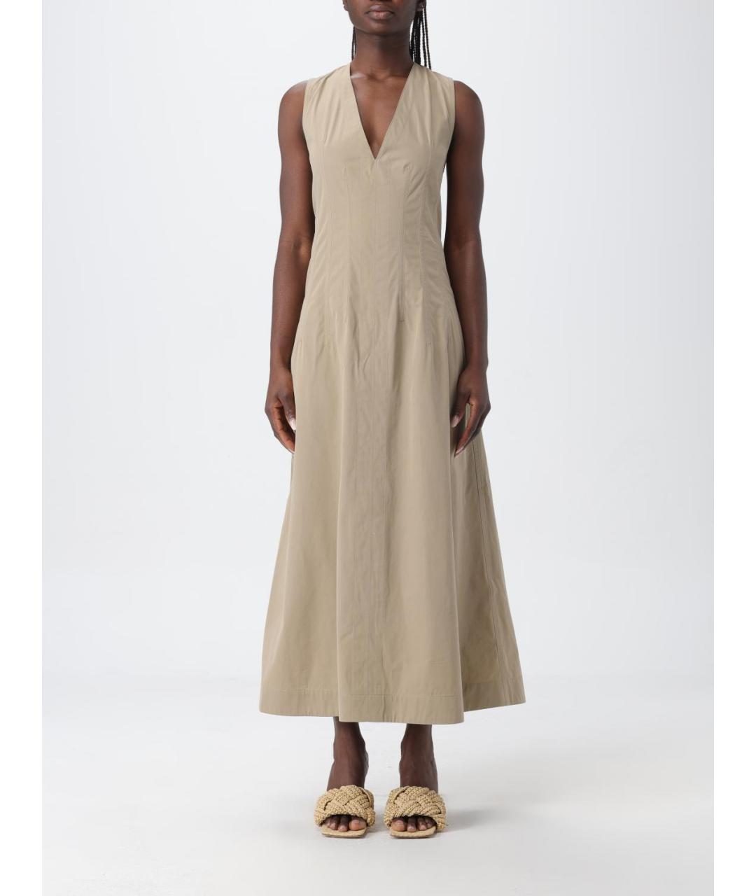 BOTTEGA VENETA Бежевое хлопковое платье, фото 2