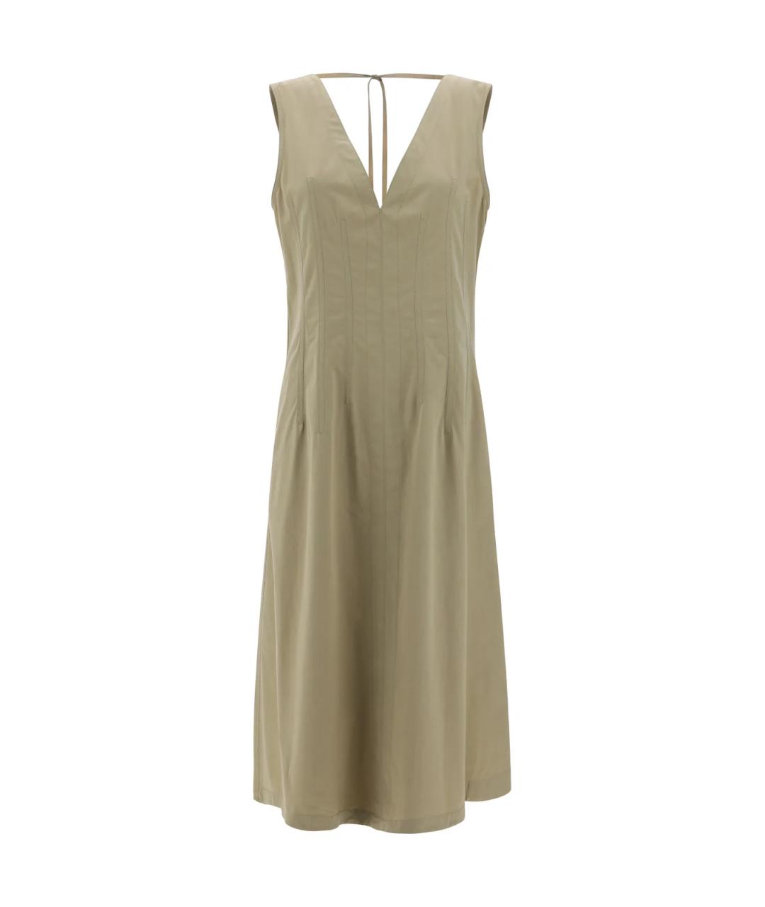BOTTEGA VENETA Бежевое хлопковое платье, фото 1
