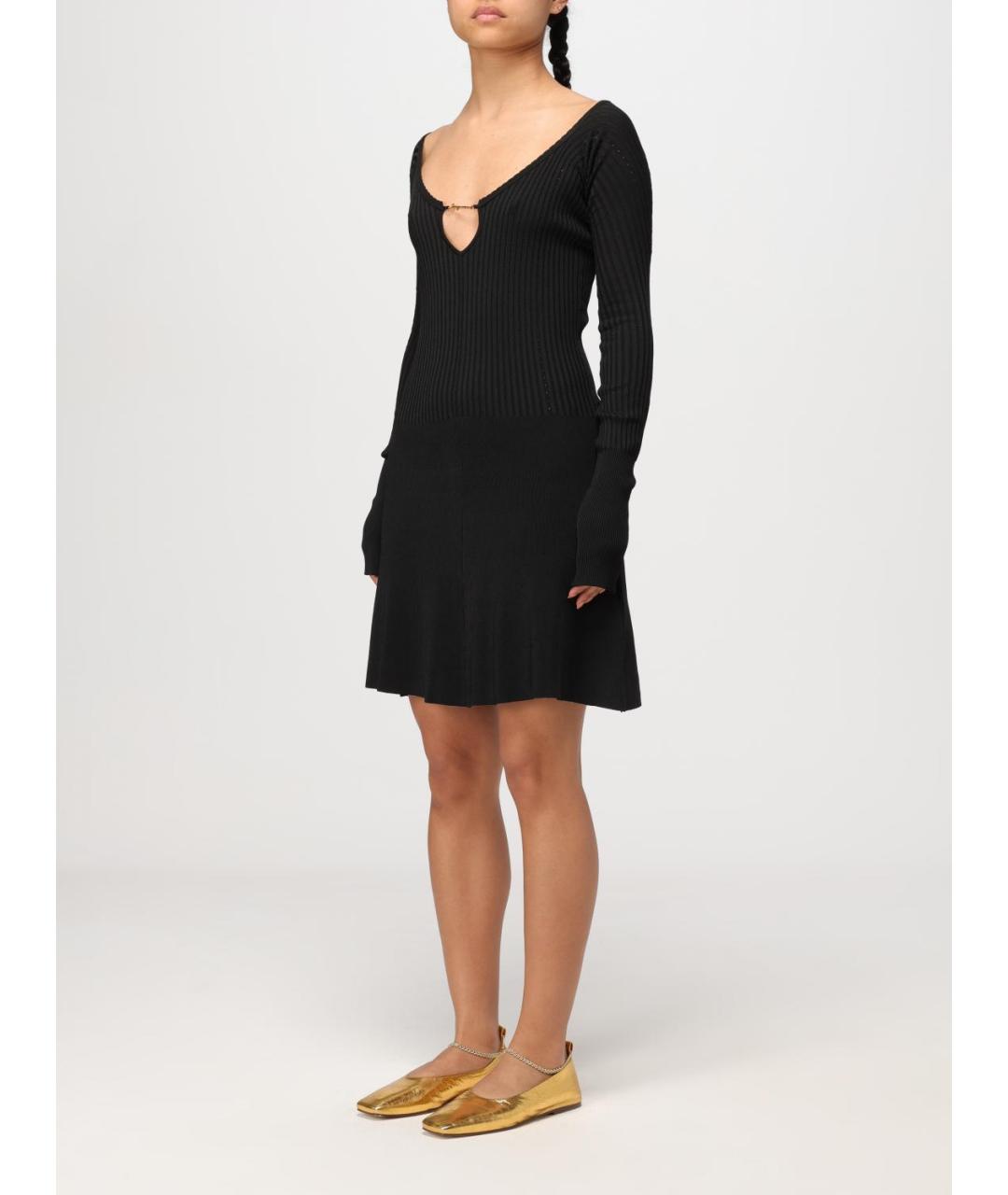 JACQUEMUS Черное вискозное повседневное платье, фото 4