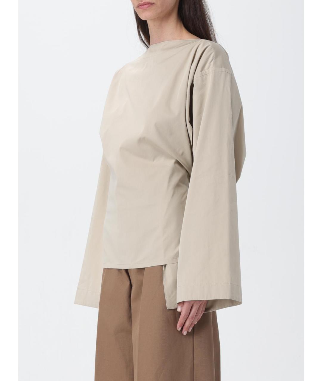 BOTTEGA VENETA Бежевая хлопковая блузы, фото 5