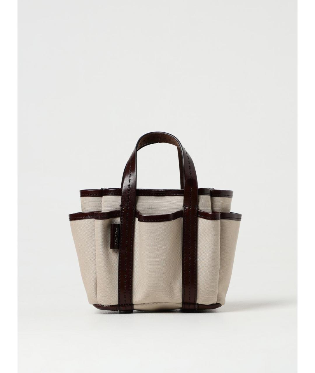 MAX MARA Бежевая тканевая сумка тоут, фото 6