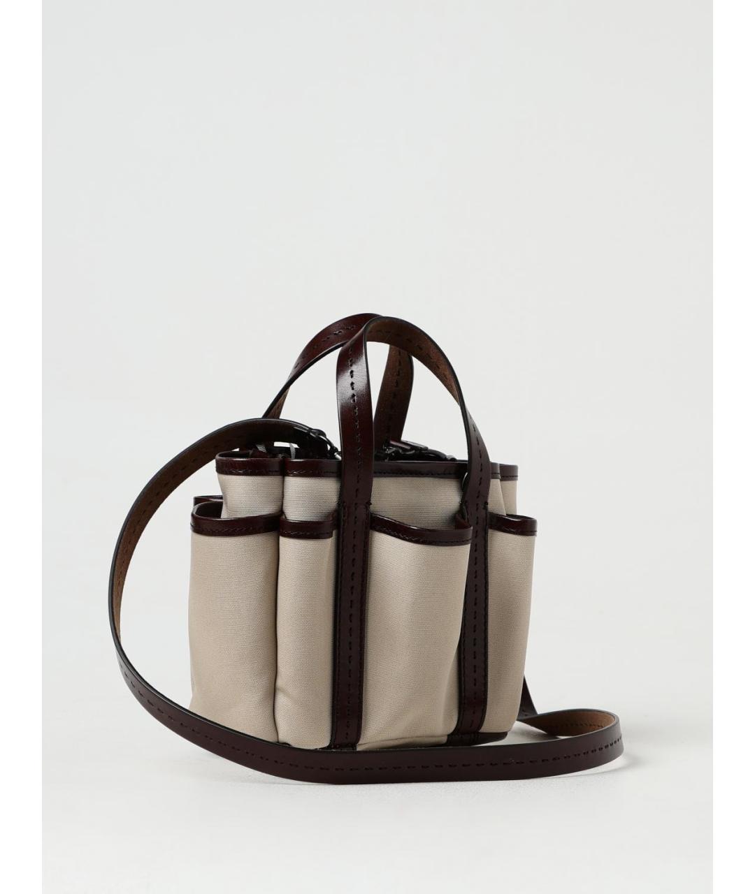 MAX MARA Бежевая тканевая сумка тоут, фото 3