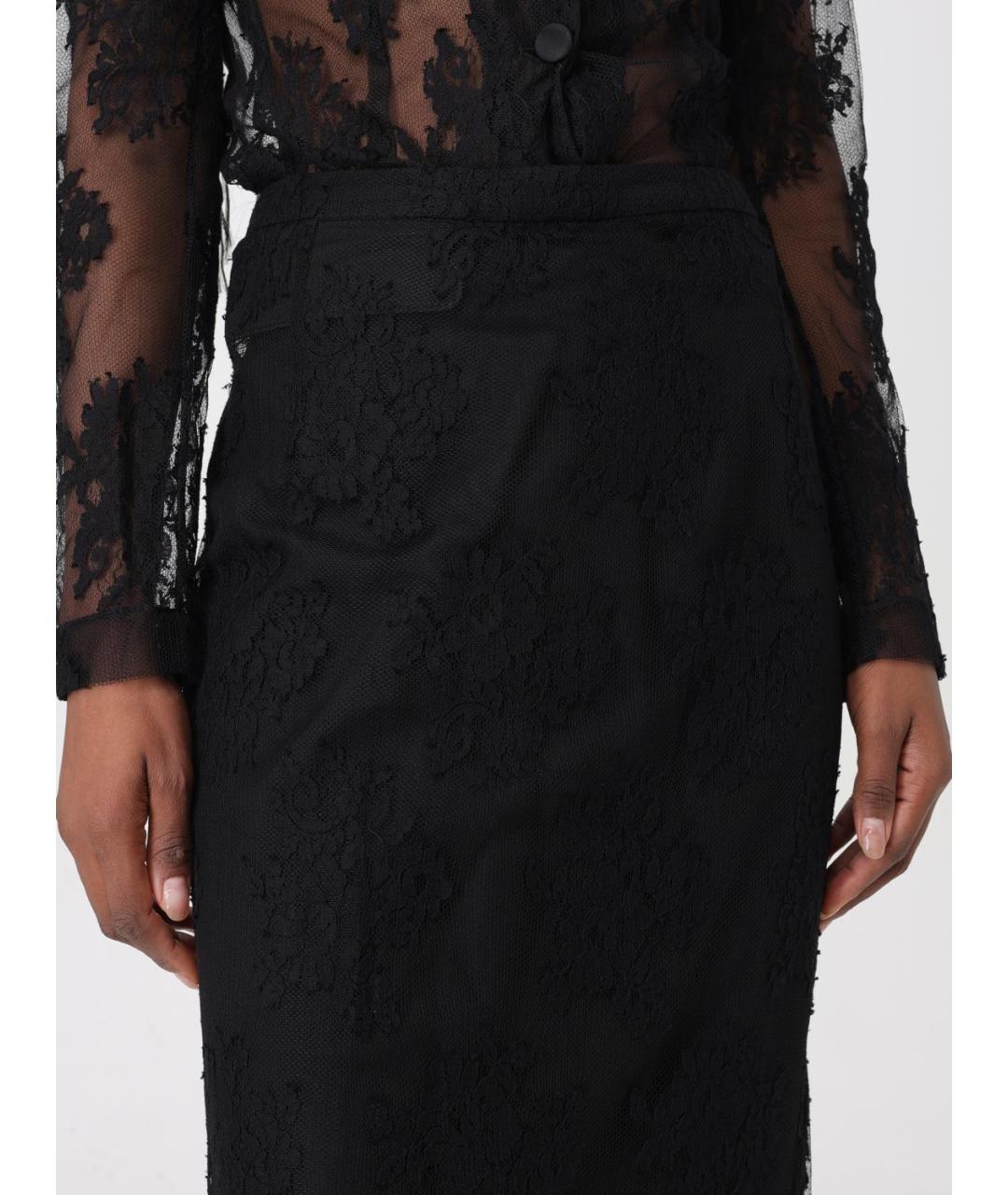 DOLCE&GABBANA Черная хлопковая юбка миди, фото 6