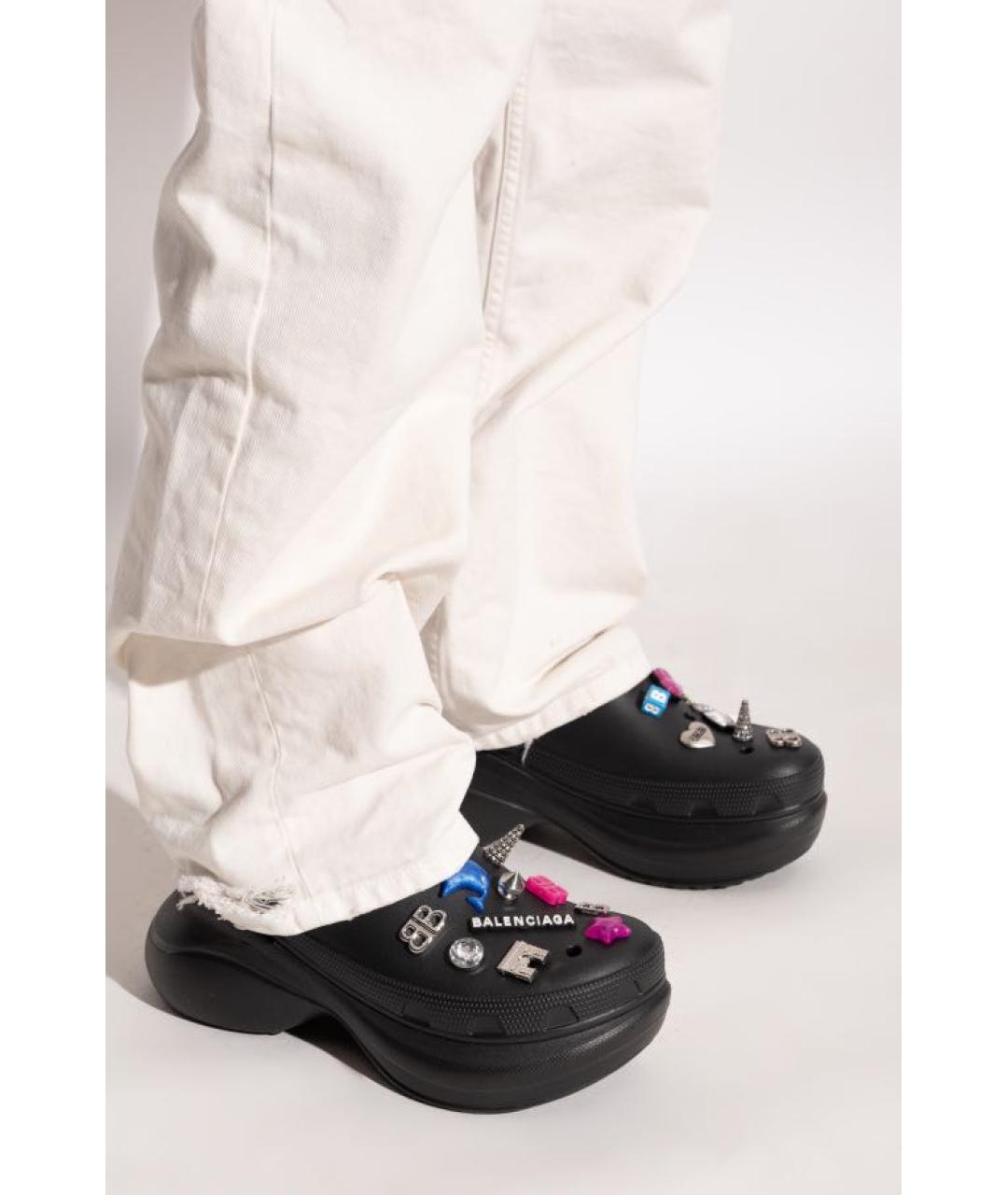 BALENCIAGA Черные резиновые мюли, фото 2