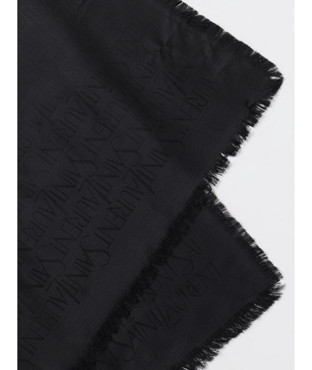 SAINT LAURENT Черный шарф, фото 3