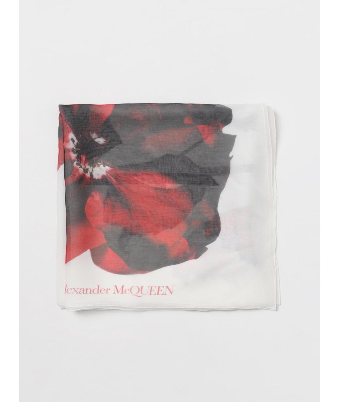 ALEXANDER MCQUEEN Белый шарф, фото 4