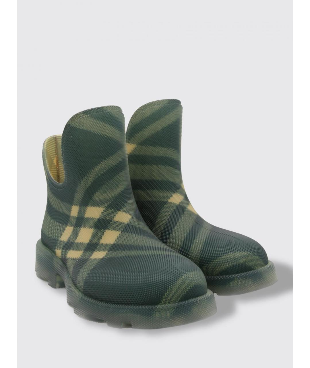 BURBERRY Зеленые низкие ботинки, фото 2