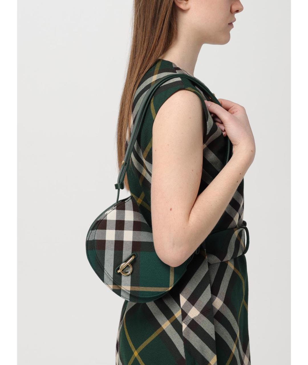 BURBERRY Зеленая деним сумка через плечо, фото 2