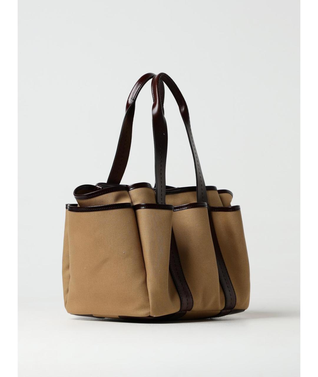 MAX MARA Бежевая тканевая сумка тоут, фото 3