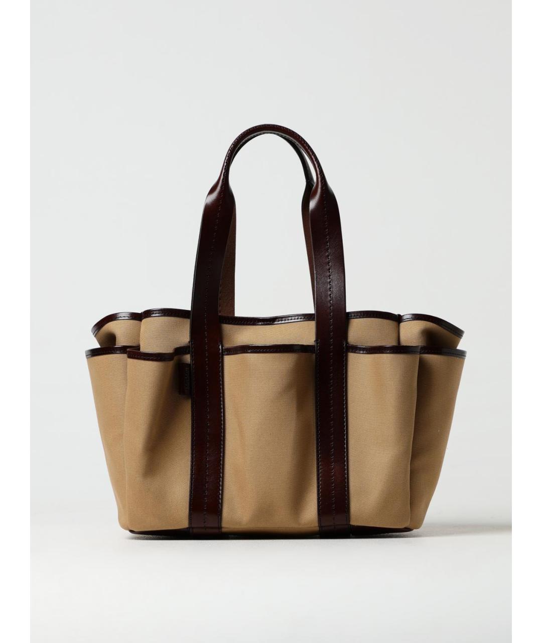 MAX MARA Бежевая тканевая сумка тоут, фото 6