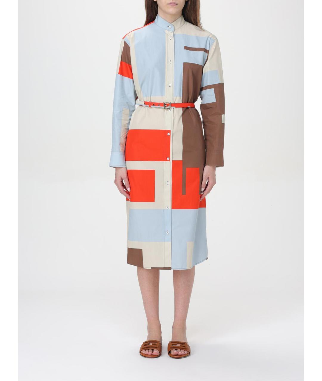FENDI Мульти хлопковое повседневное платье, фото 2