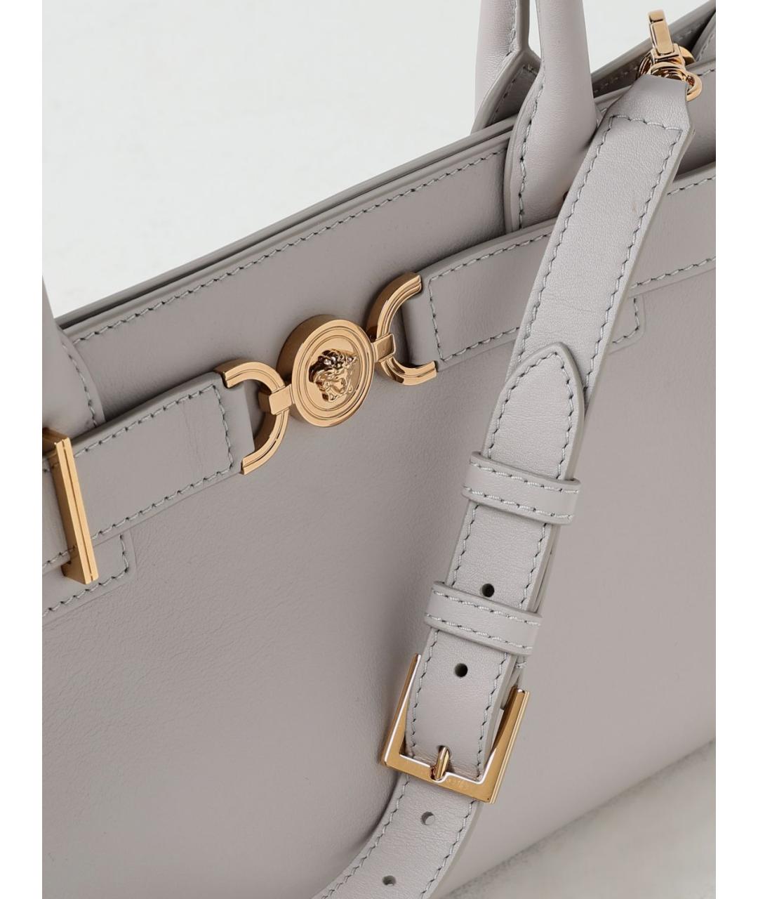 VERSACE Серая кожаная сумка тоут, фото 4