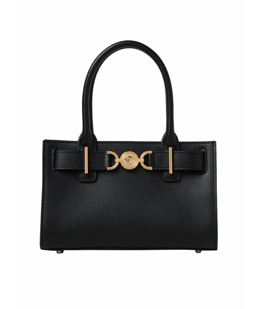 VERSACE Черная кожаная сумка тоут, фото 1