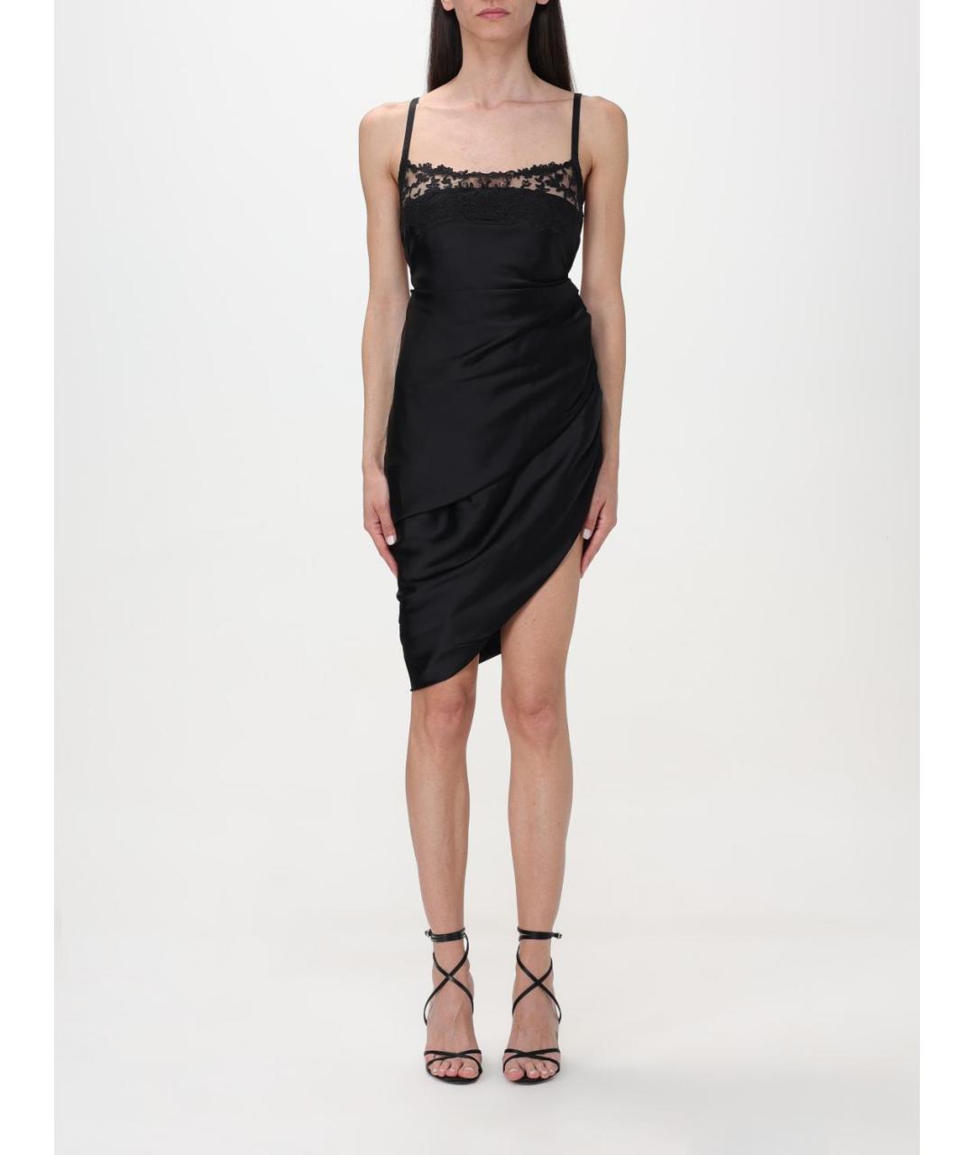 JACQUEMUS Черное вискозное платье, фото 2