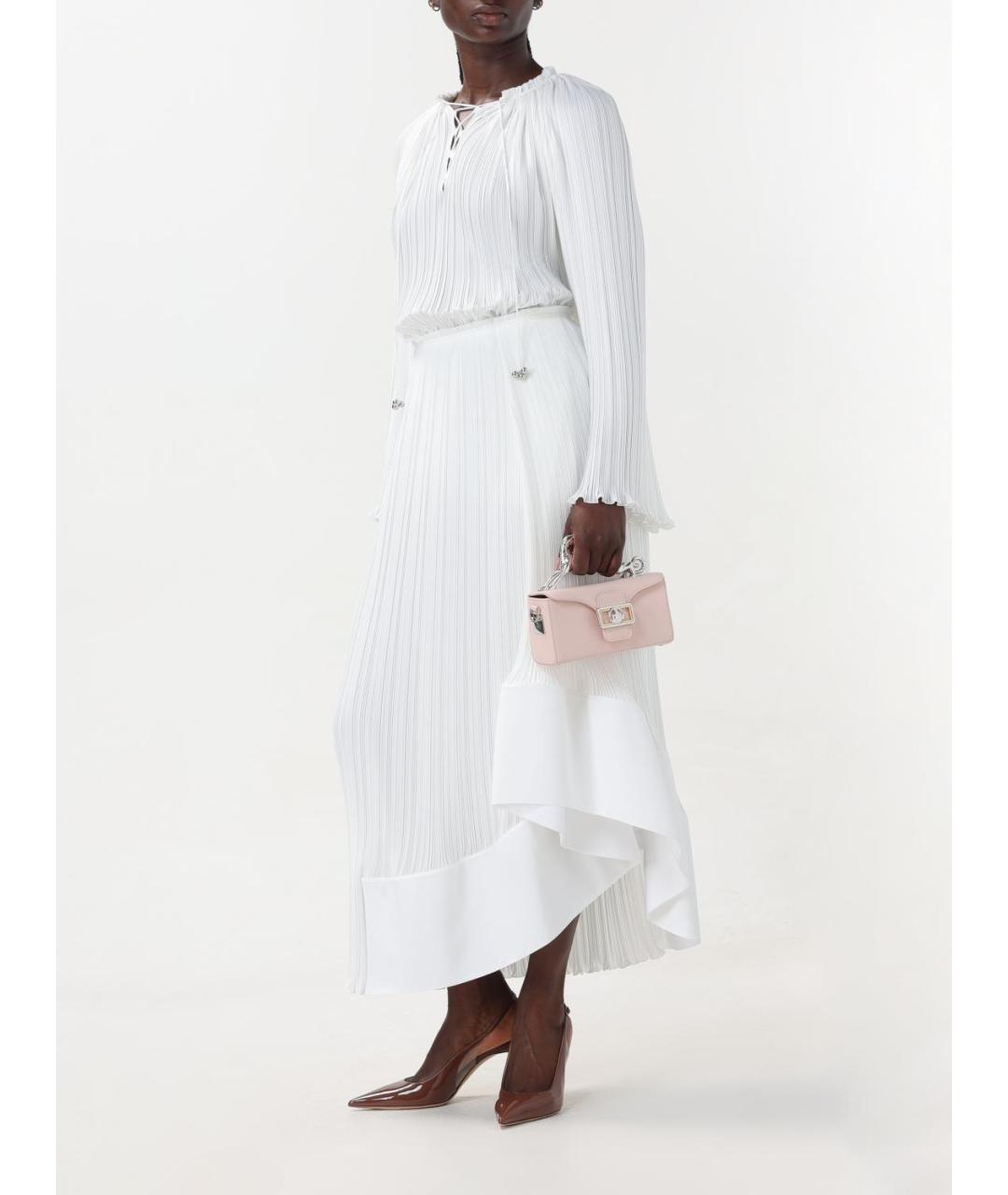 LANVIN Белая синтетическая юбка миди, фото 3