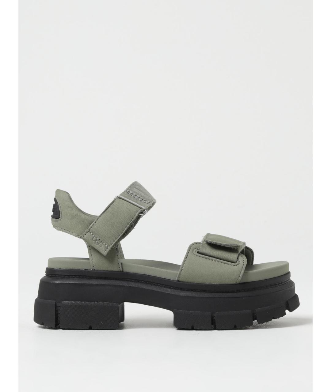 UGG AUSTRALIA Зеленые текстильные сандалии, фото 5