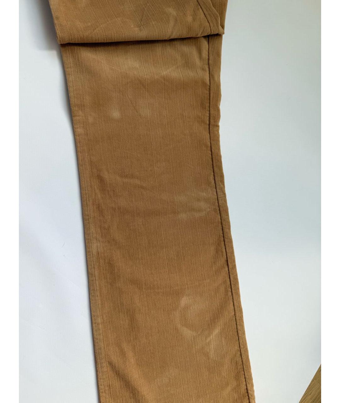 TRUSSARDI JEANS Бежевые хлопко-эластановые брюки широкие, фото 8