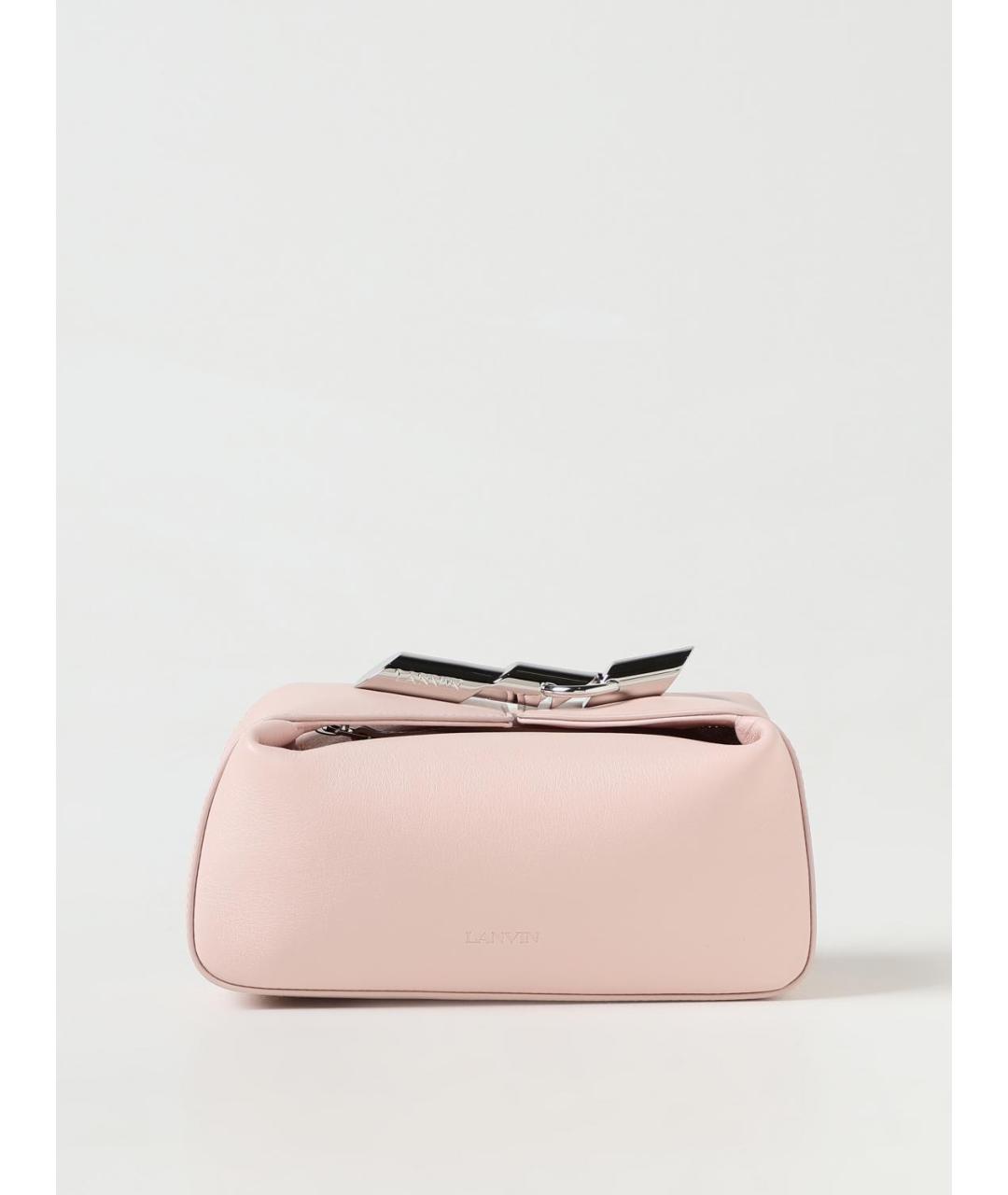 LANVIN Розовая кожаная сумка с короткими ручками, фото 5