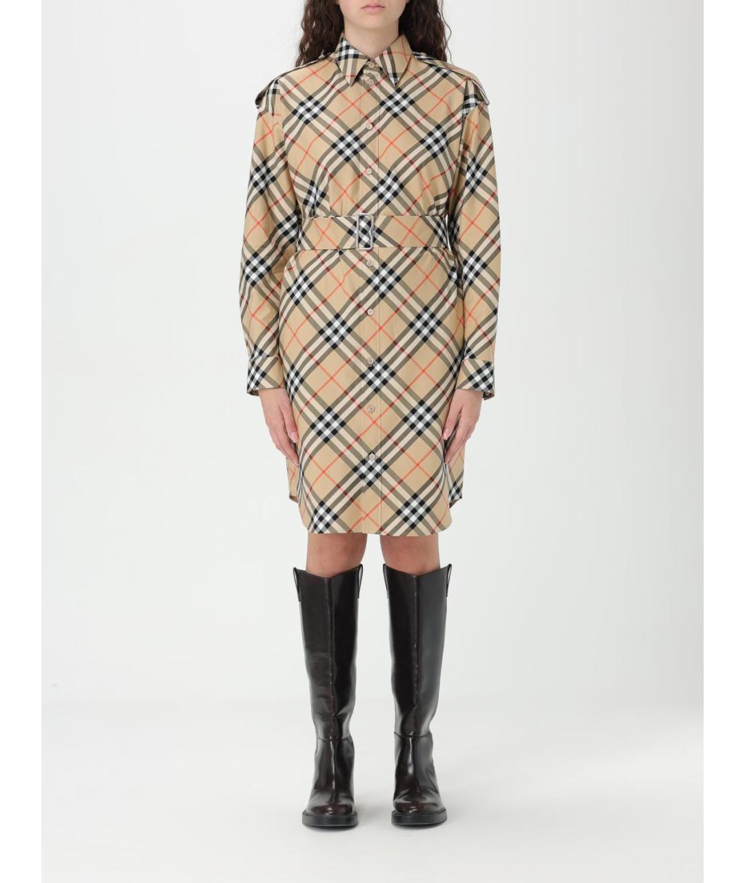 BURBERRY Бежевое повседневное платье, фото 2