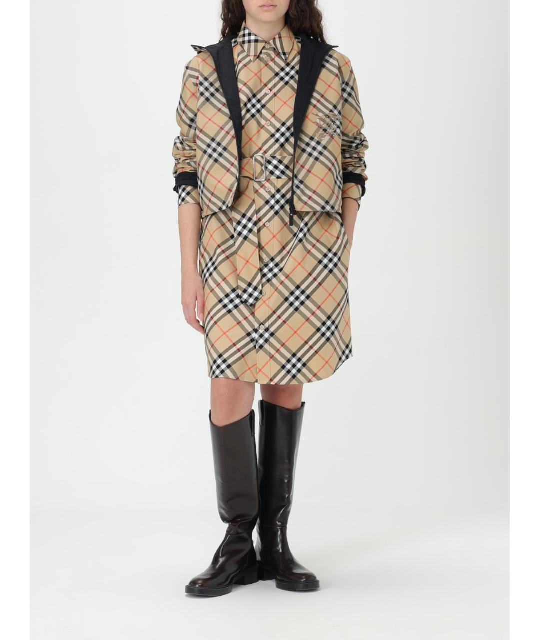 BURBERRY Бежевое повседневное платье, фото 3