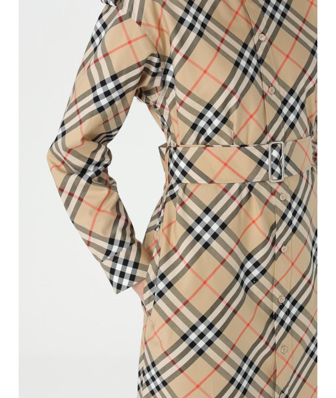 BURBERRY Бежевое повседневное платье, фото 6
