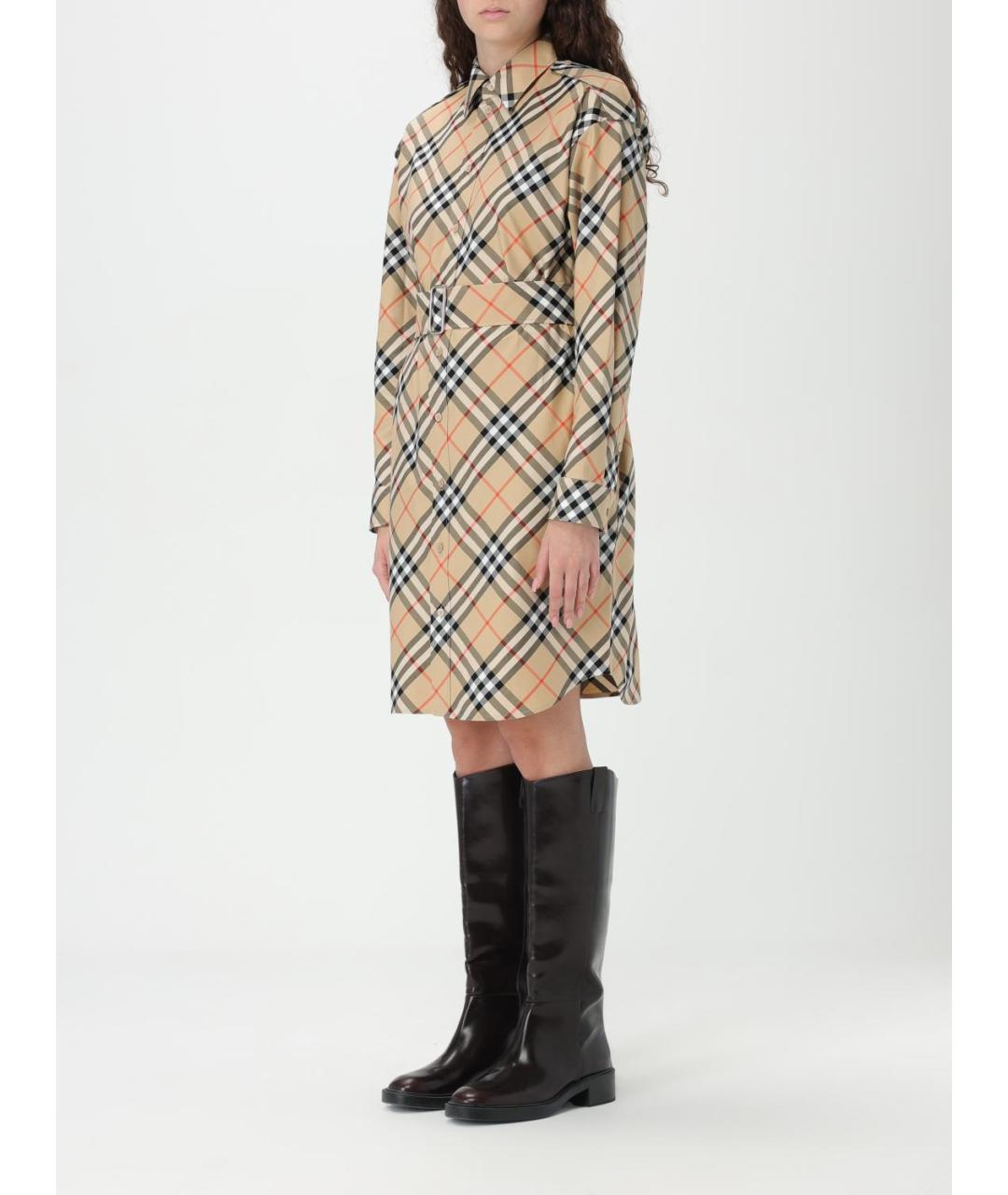 BURBERRY Бежевое повседневное платье, фото 5