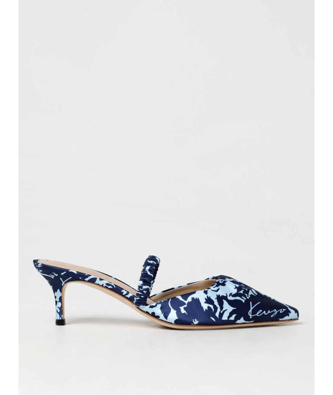 KENZO Синие текстильные мюли, фото 5