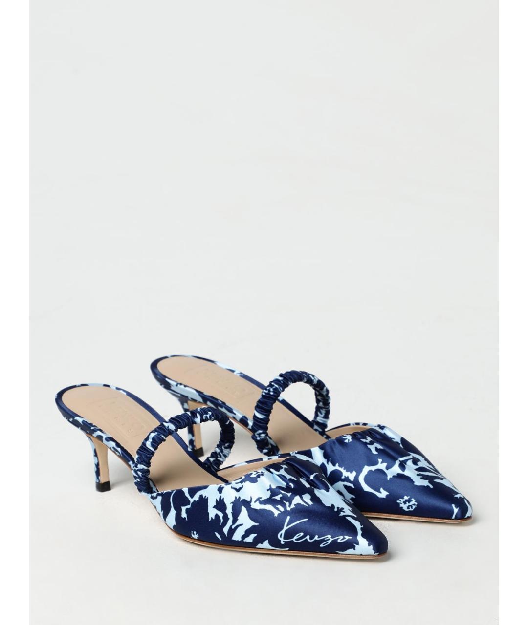 KENZO Синие текстильные мюли, фото 2