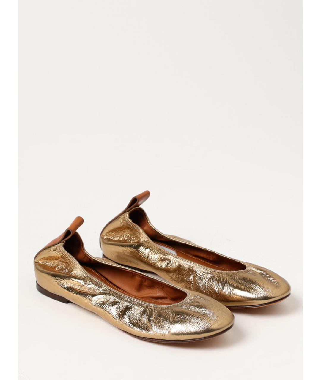 LANVIN Золотые балетки, фото 2