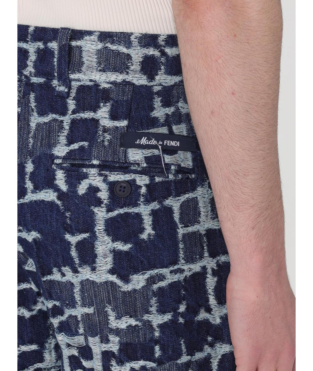 FENDI Синие хлопковые шорты, фото 6
